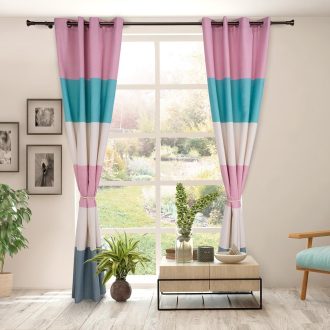 set draperii dungi colorate