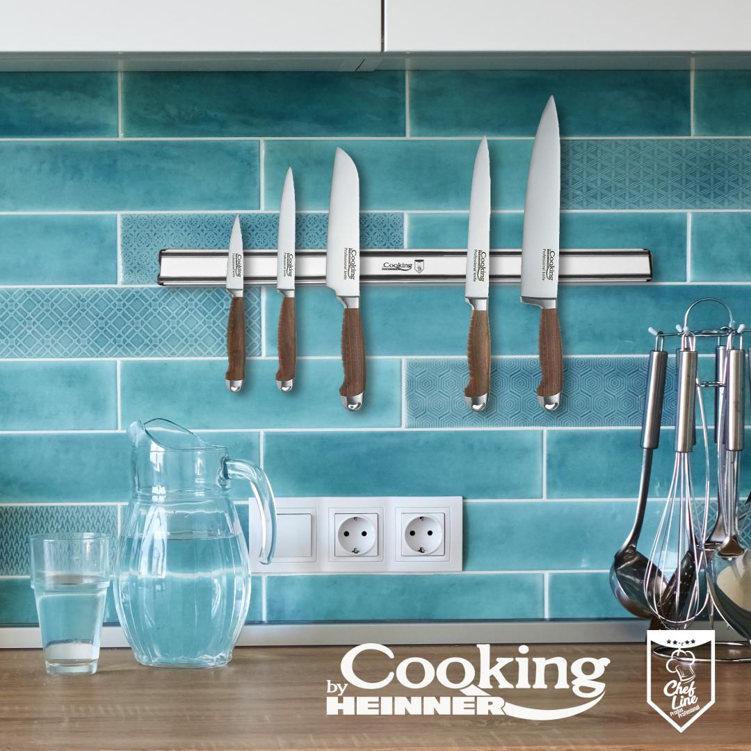 Suport magnetic pentru cutite din aluminiu, 61,5x4,5x1,9cm, Chef Line - Cooking by Heinner - HR-EVI-403006
