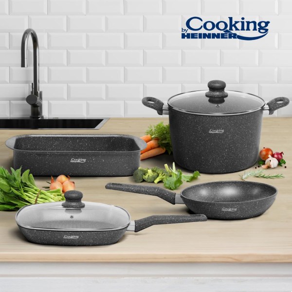 SET GATIT 6 PIESE ALUMINIU, GUSTAVO, COOKING BY HEINNER - HR-BET-GT6 - imagine 2