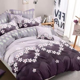 lenjerie lila mov cu flori