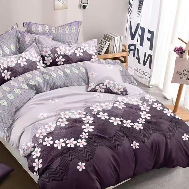 lenjerie lila mov cu flori