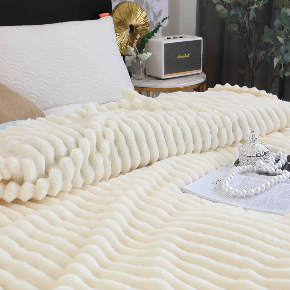 patura cocolino cu dungi uni - crem