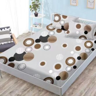 husa de pat finet gri cu cercuri (2)