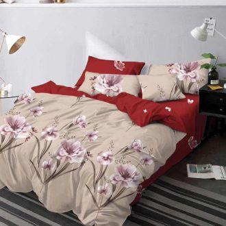 lenjerie bej grena cu flori