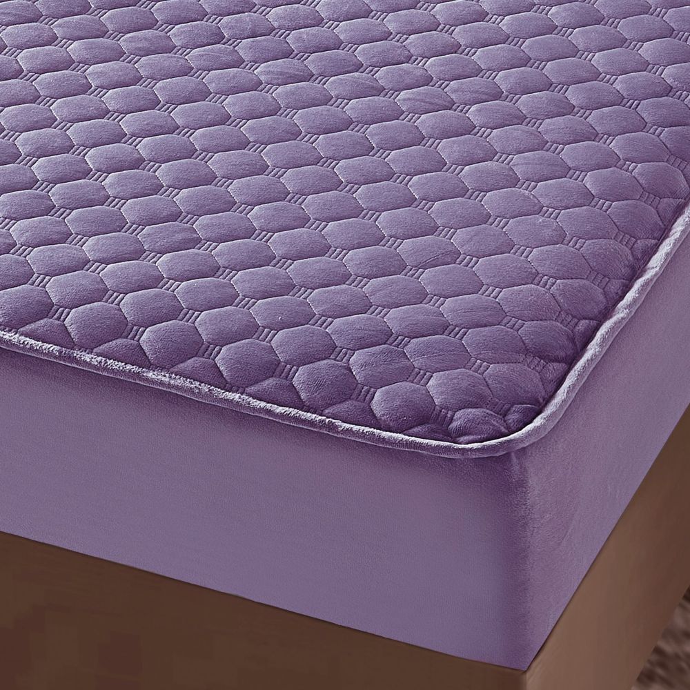 husa de pat catifea violet