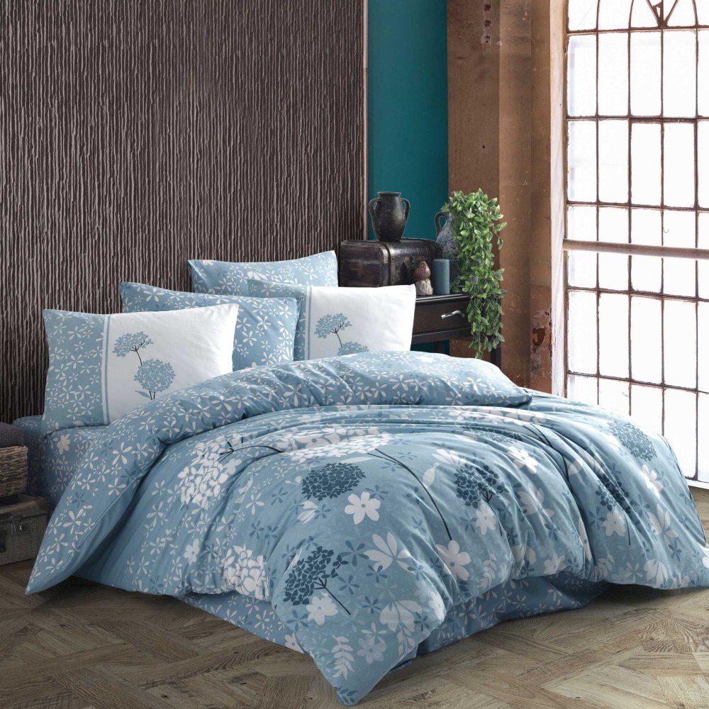 lenjerie bumbac ranforce Rixos-Mavi