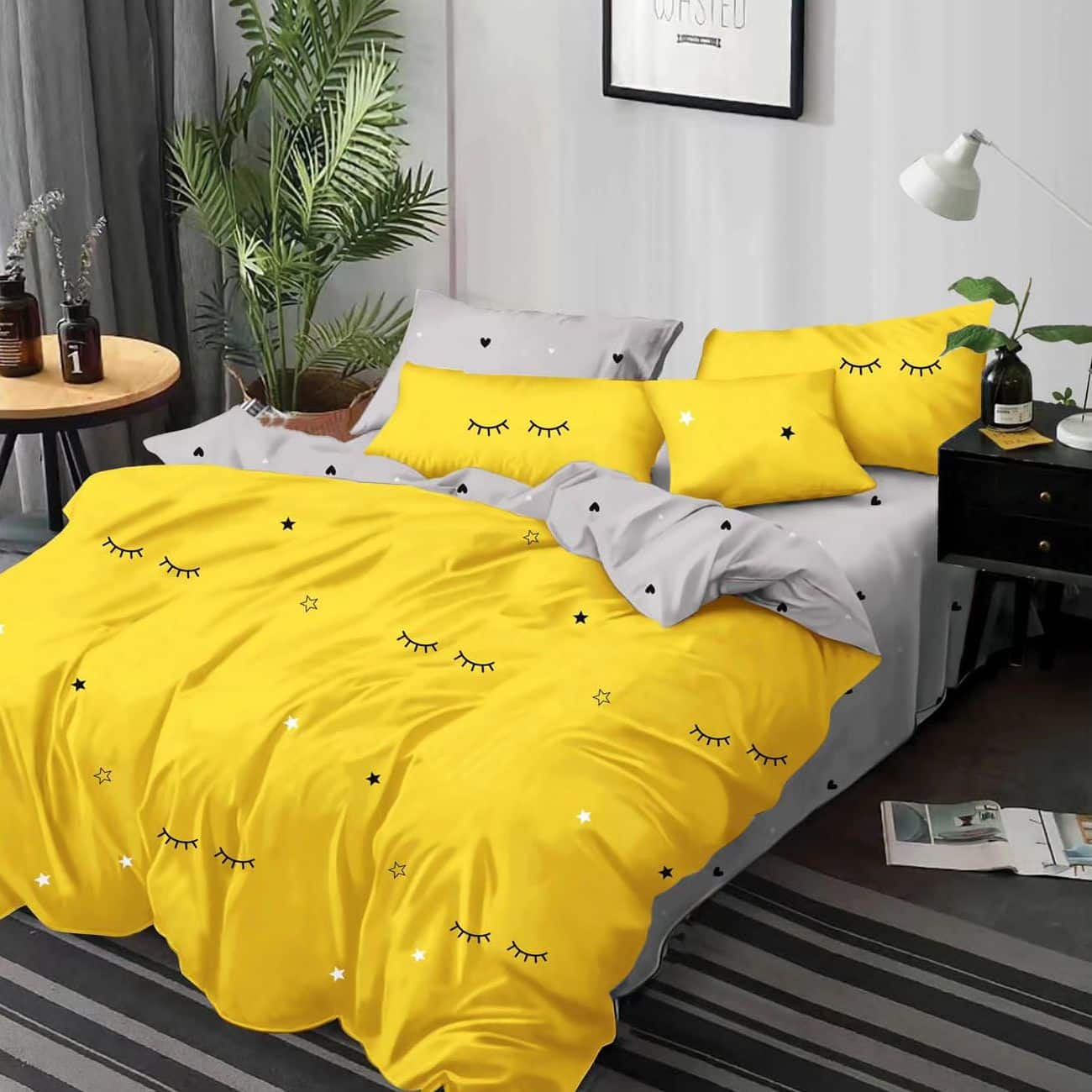 lenjerie galbena cu gene