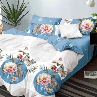 lenjerie de pat finet bleu cu tranadfiri