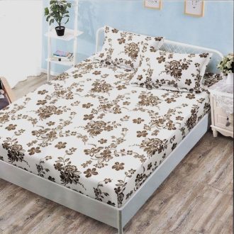 husa crem cu floricele maro