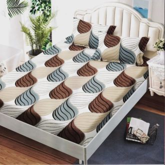 husa crem maro cu model abstract