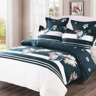 lenjerie alb gri cu frunze