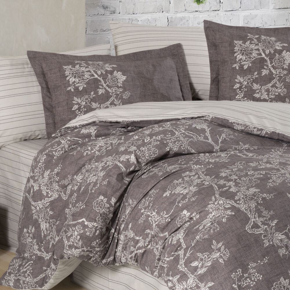 Lenjerie de pat din Bumbac 100% Poplin, 4 Piese, Pat 2 Persoane - Hobby - DREAM - KAHVE - imagine 2