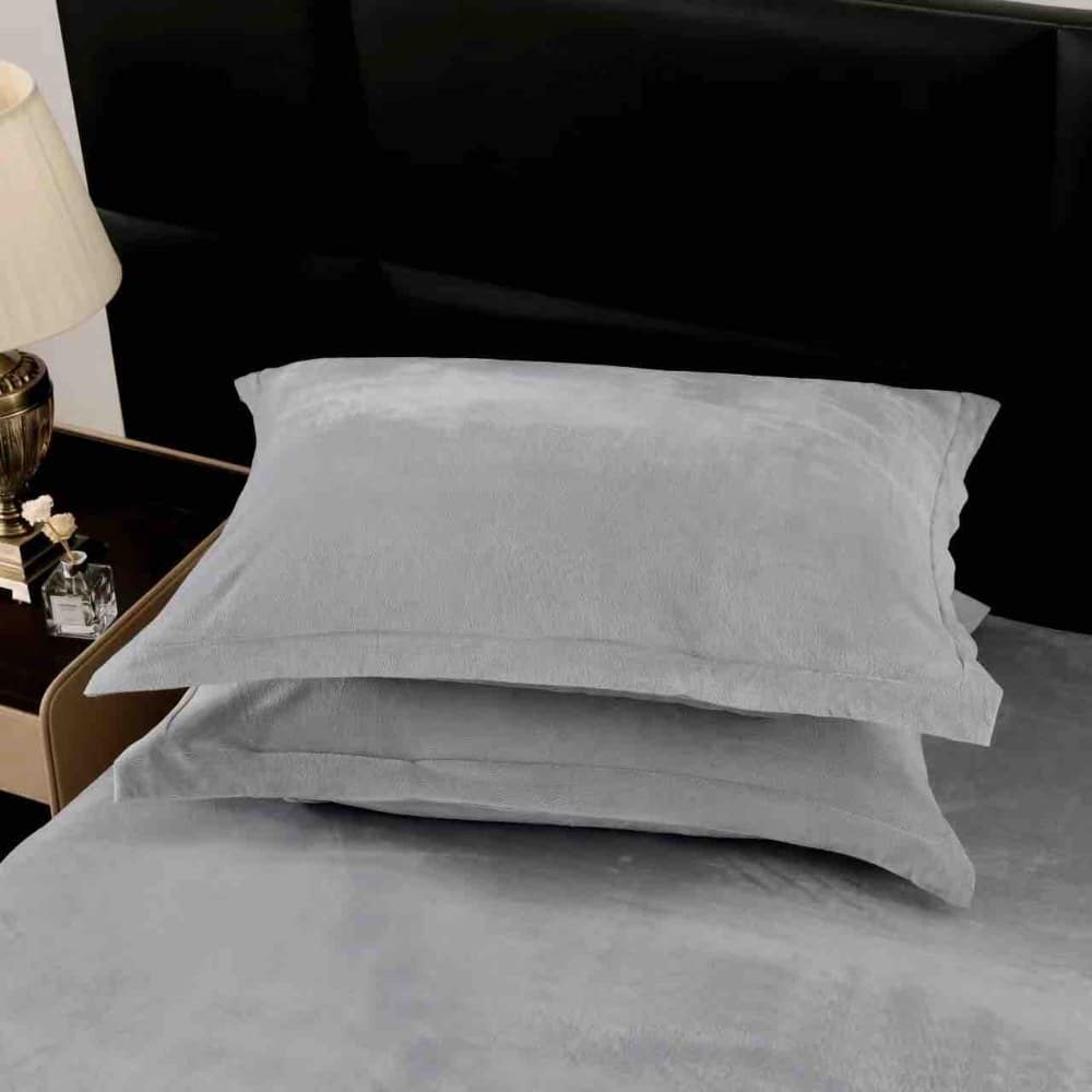 lenjerie de lux blanita iepure gri deschis perne