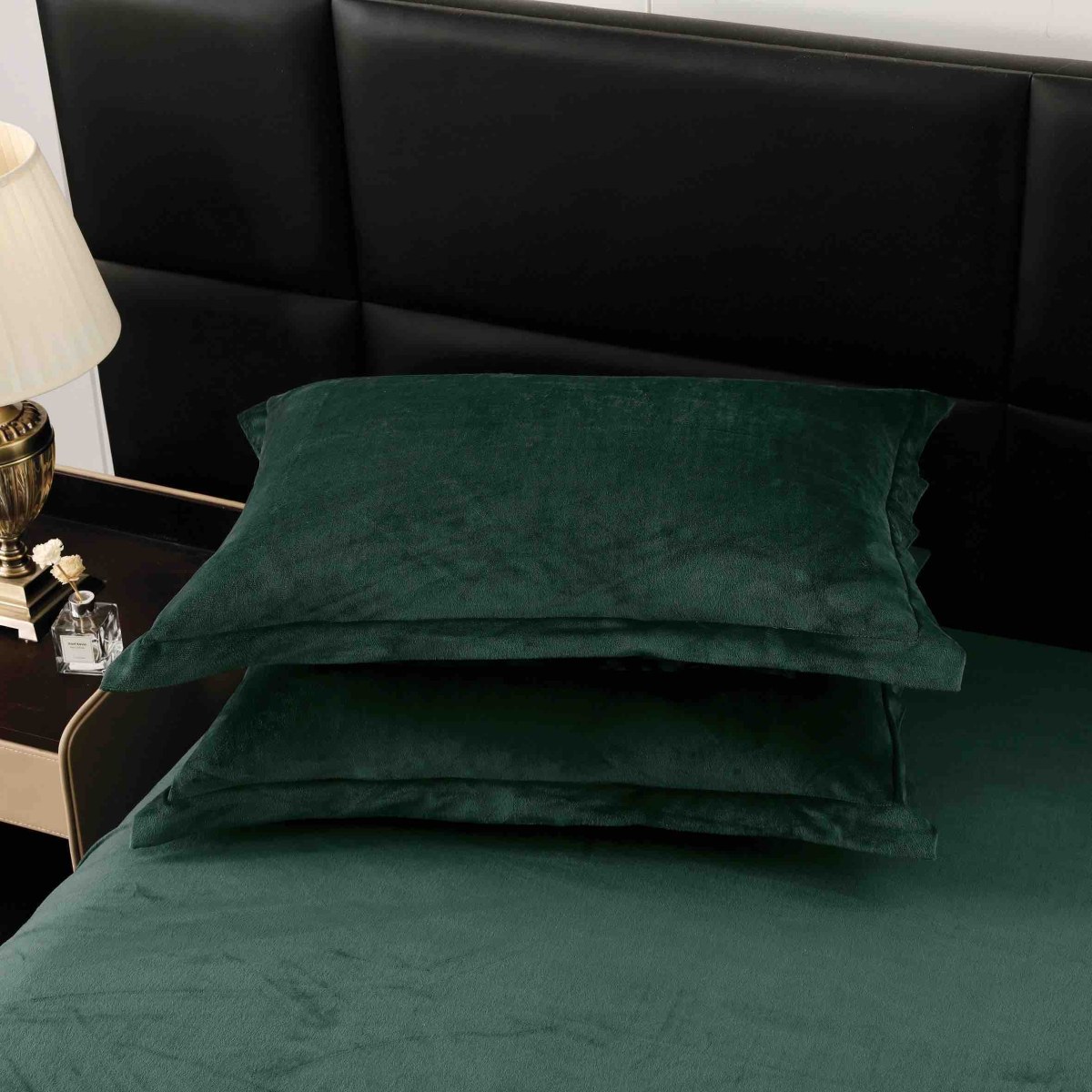 lenjerie de lux blanita iepure verde perne