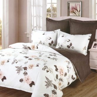 lenjerie de pat finet alba cu flori gri (1)