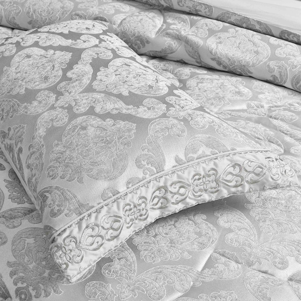 set luxury jacquard 7 piese gri perna