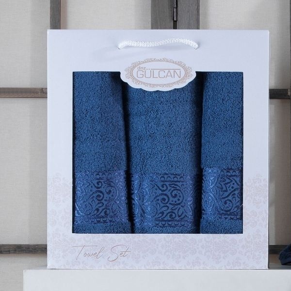 set prosoape 3 buc bleumarin