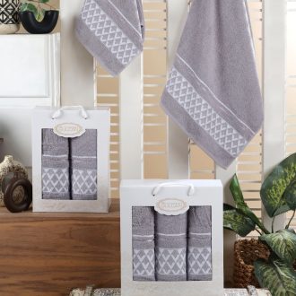 set prosoape model romb gri deschis