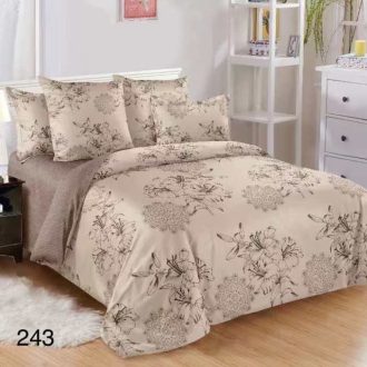 lenjerie de pat finet bej cu flori