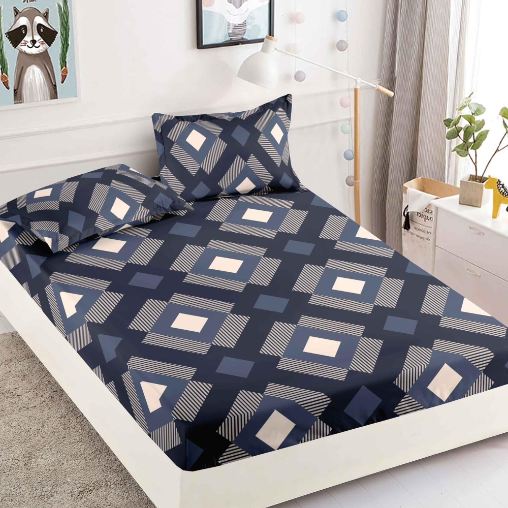 husa de pat finet cu forme geometrice