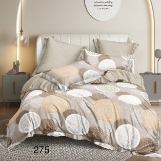 lenjerie de pat finet bej cu cercuri