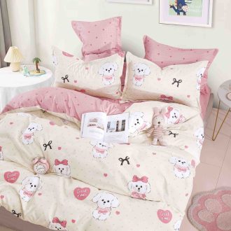 lenjerie de pat finet cu catelusi