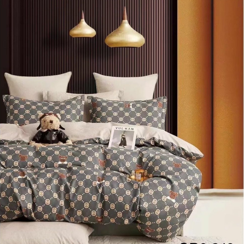 lenjerie de pat finet gri cuornamente