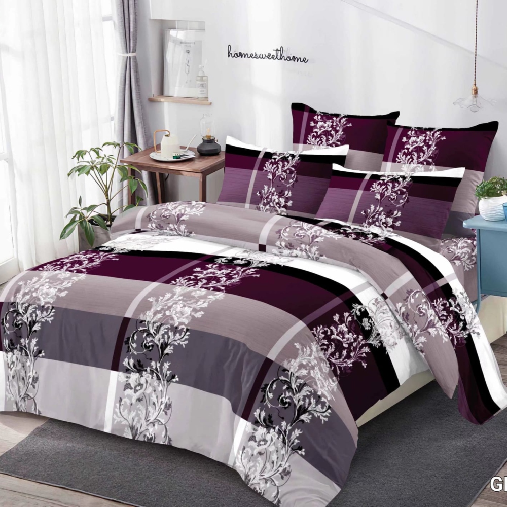 lenjerie de pat finet multicolora cu oranamente