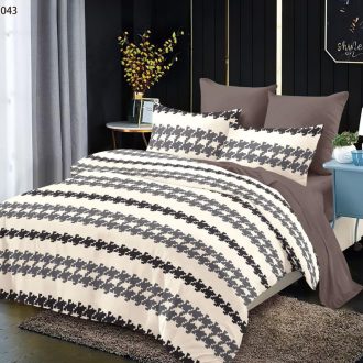 lenejrie de pat finet bej cu ornamente (1)