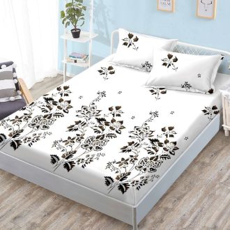 Husa alba cu flori negre