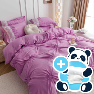 Lenjerie pliuri broderie mov