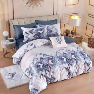 lenjerie alb albastra model abstract