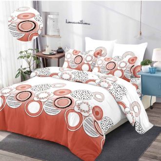 lenjerie alb portocalie cu cercuri