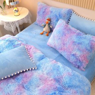 lenjerie fluffy albastru degrade