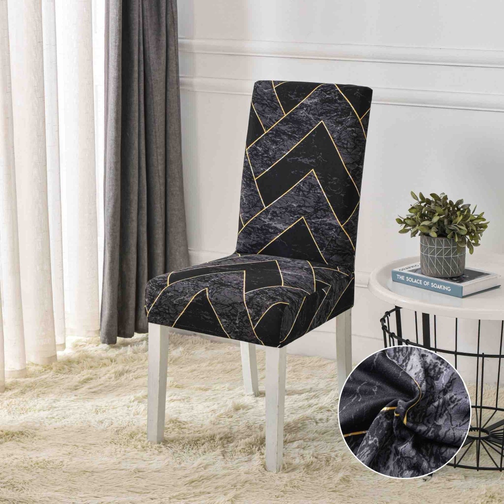 Huse scaune negre cu dungi