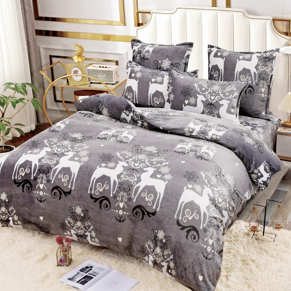 lenjerie cocolino craciun gri