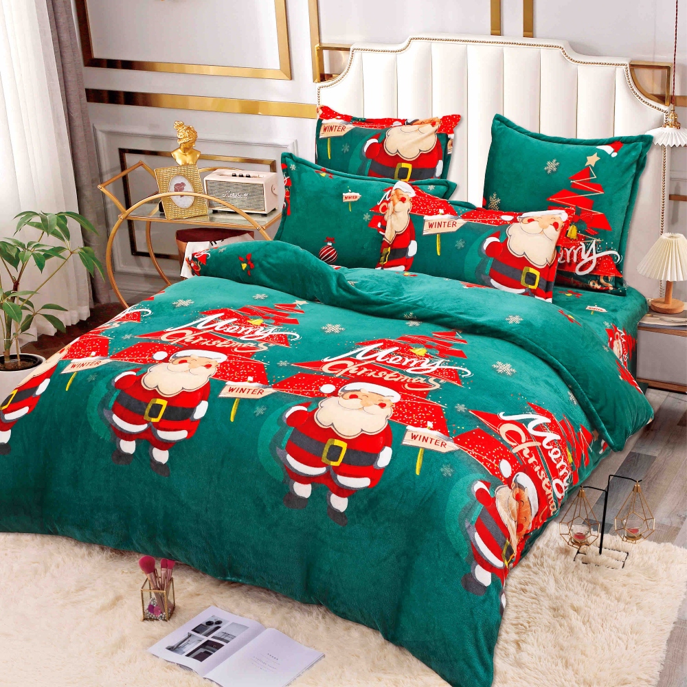 lenjerie cocolino craciun verde