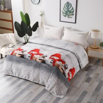 patura soft model de craciun cu om de zapada