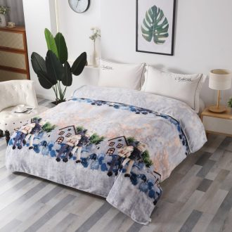 patura soft model de craciun globuri albastre