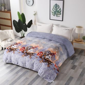 Patura Cocolino Super Soft, Model de Craciun, Pat 2 Persoane, 200 x 230cm - Purple Christmas - PUF71319