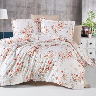 Lenjerie de Pat din Bumbac 100% Ranforce - Pat 2 Persoane, 4 Piese - PUF171634