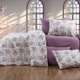 Lenjerie de Pat din Bumbac 100% Ranforce - Pat 2 Persoane, 4 Piese - PUF171596