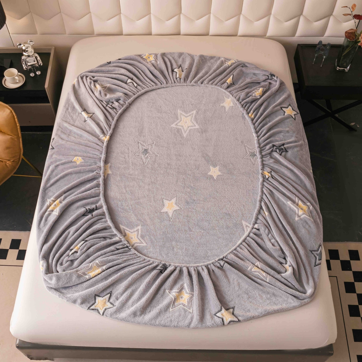 husa cocolino gri cu stelute forma