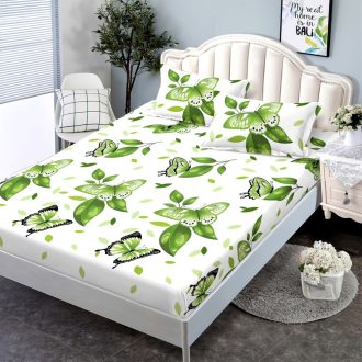 husa de pat 160 cu fluturi verzi