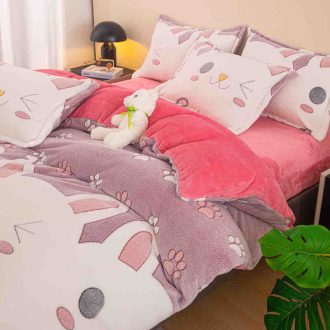 lenjerie cocolino cu elastic gri cu iepurasi aproape