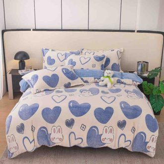 lenjerie cocolino cu elastic gri cu inimioare albastre