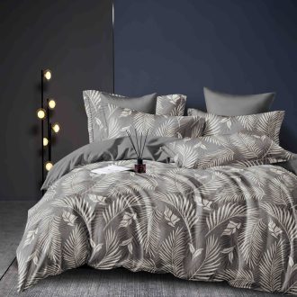 lenjerie gri cu frunze