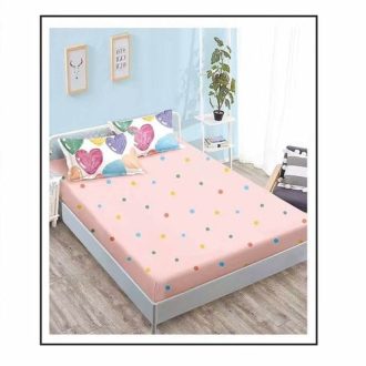 lenjerie multicolora cu inimi cearceaf