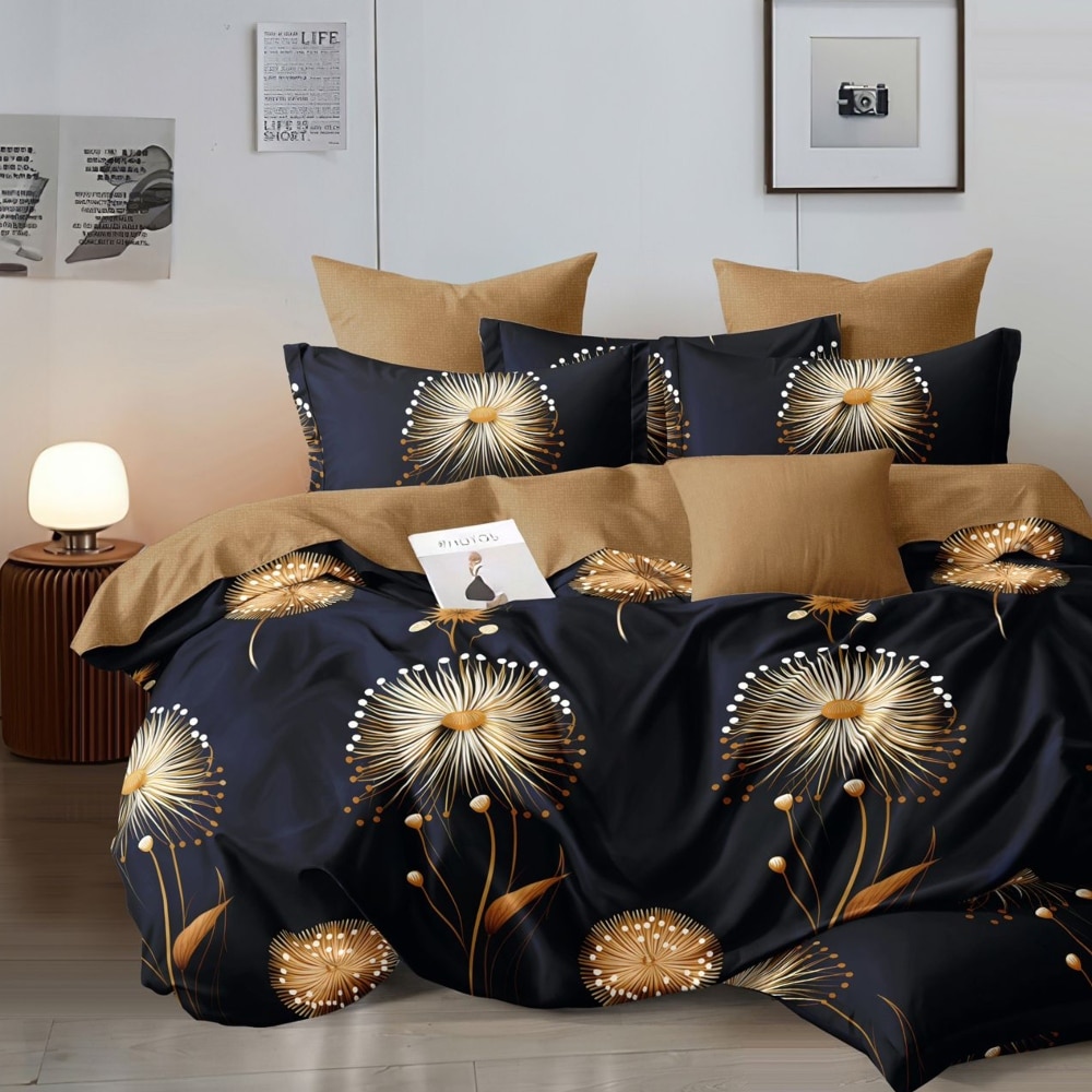 lenjerie neagra cu papadii aurii