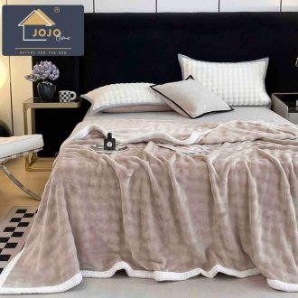 Patura Cocolino Premium cu Bordura Impletita, 200 x 230cm - Bej - JoJo Home - PUF182446